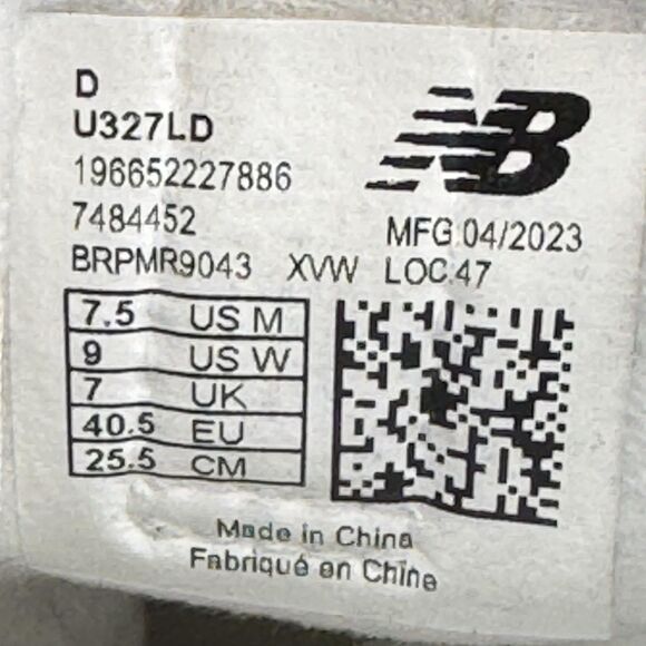 New Balance 327 Shoes Womens Size 9 White Beige Retro Running U327LD - Picture 9 of 9